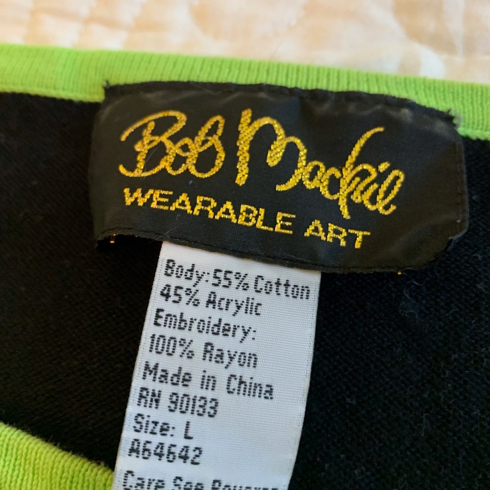 Bob Mackie Asymmetrical Wearable Art Sweater L - Picture 2 of 3